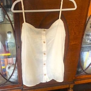 Off-white linen strappy tank